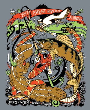 2017 Cheat River Festival T shirt illustration