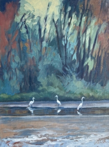 Three egrets